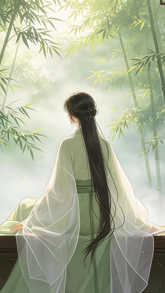 竹林古风美女