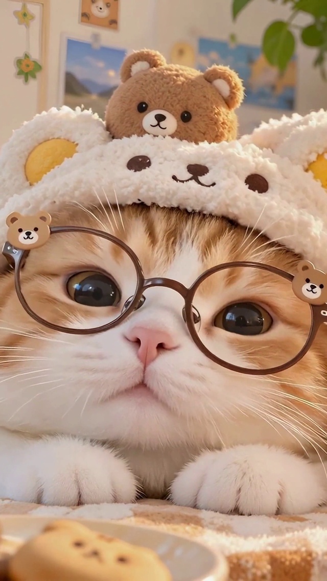 橘猫与垂耳兔温馨居家