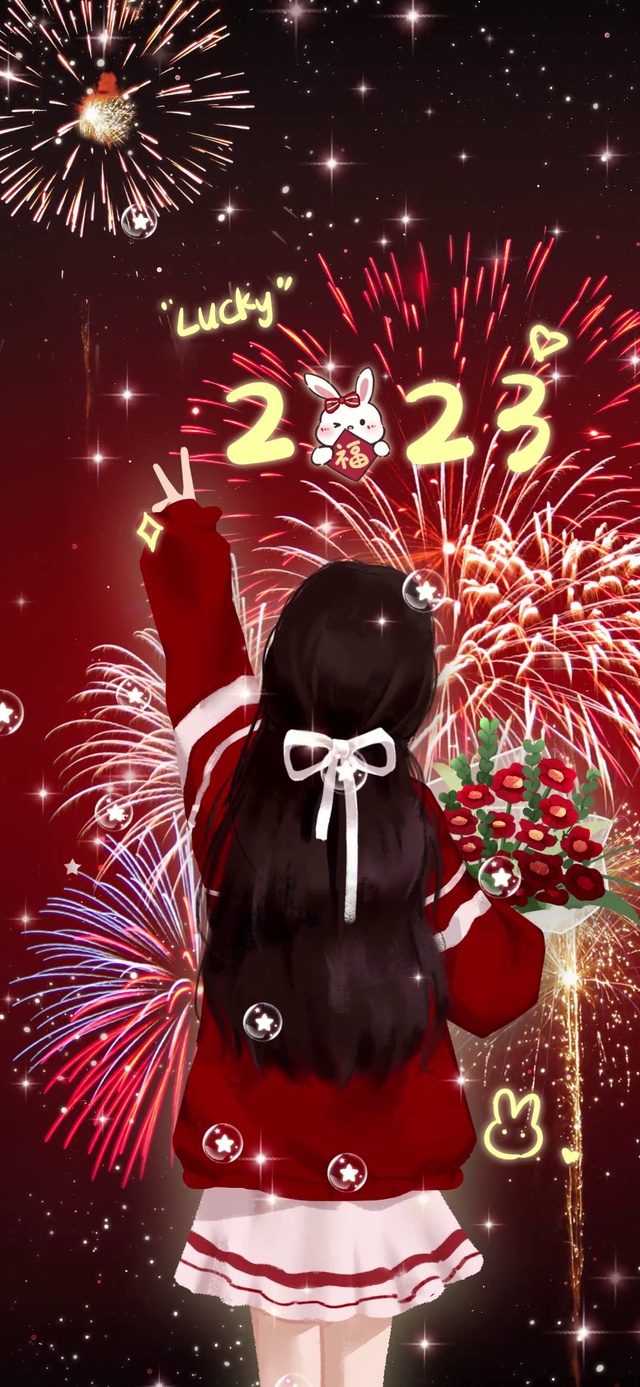 好运加满少女背影