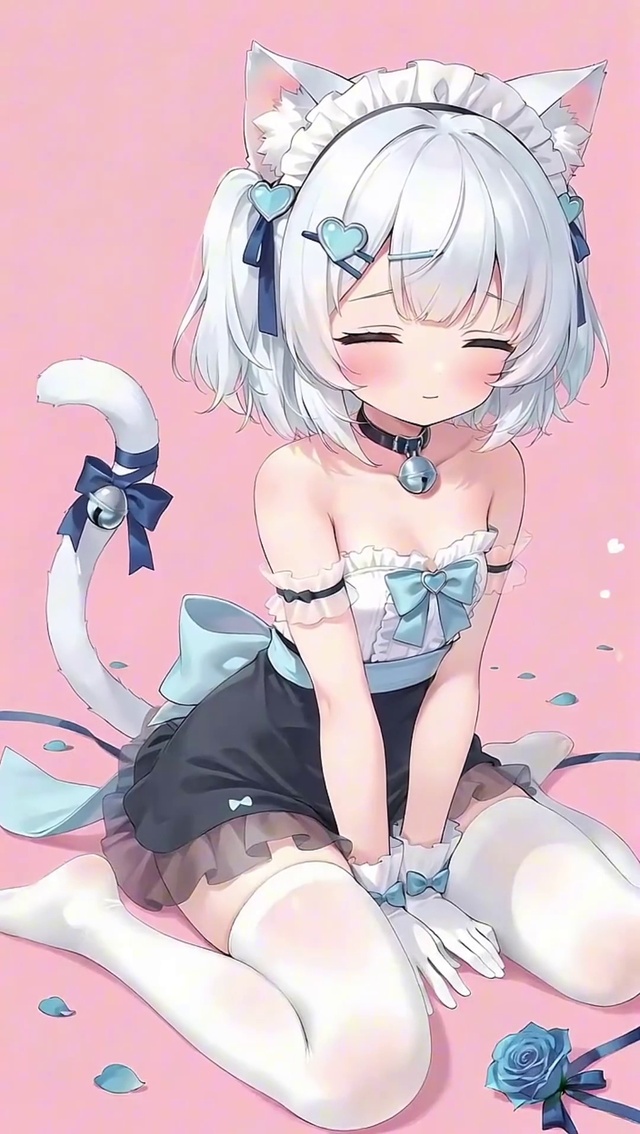 青衣蝴蝶结女孩