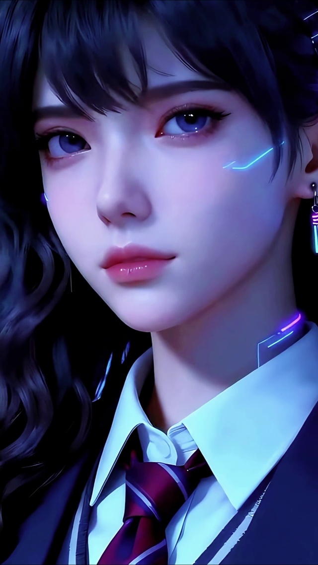 赛博校服美女