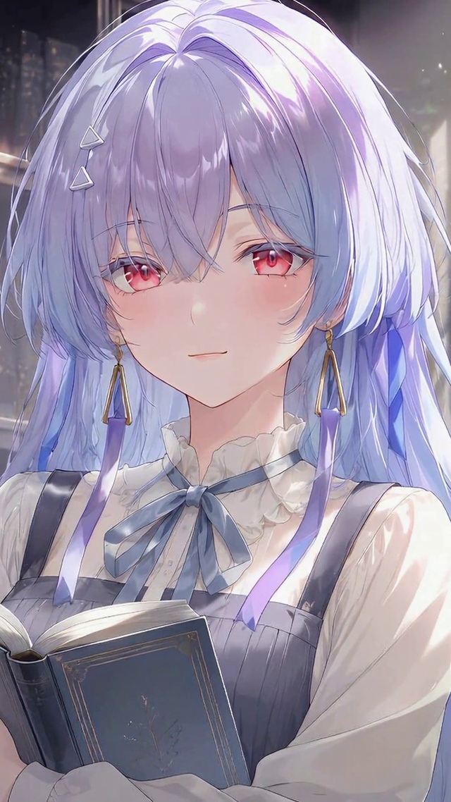 窗边书房紫发美少女莫宁