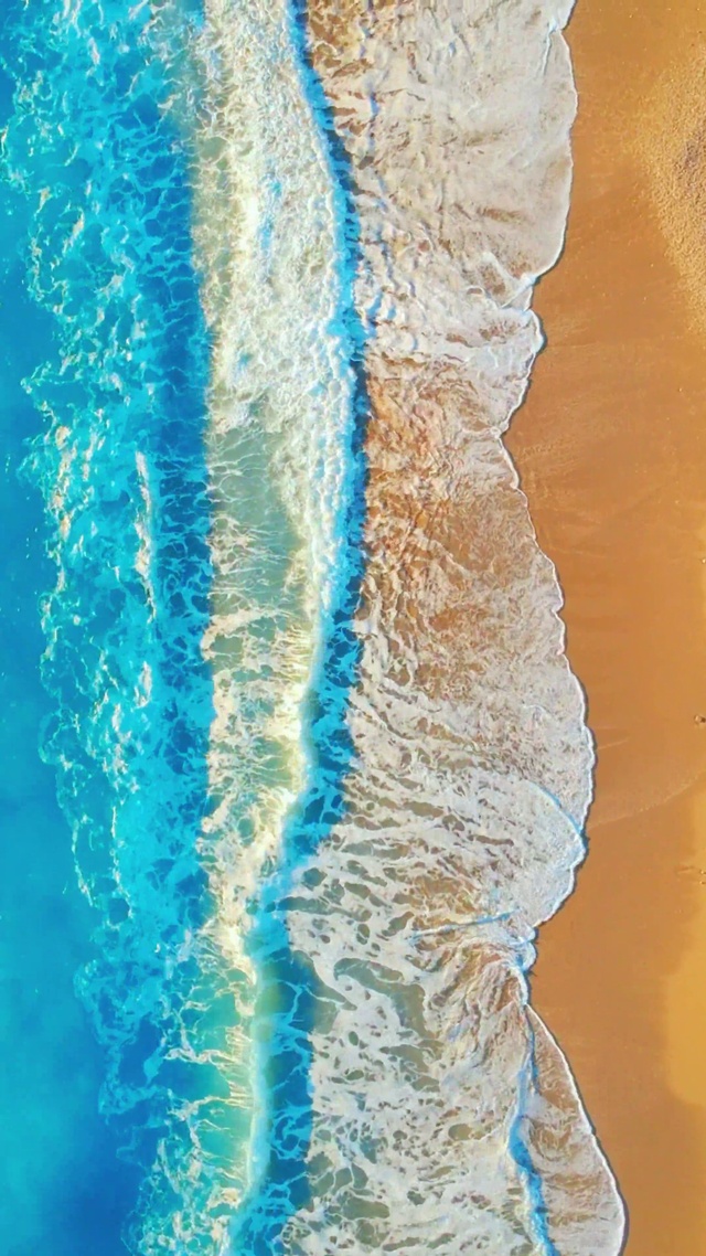 唯美沙滩海浪4K