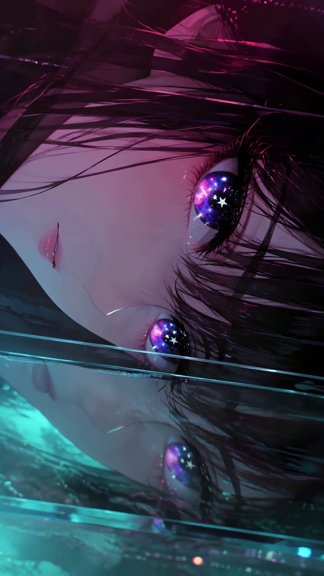 黑发少女星空眼眸