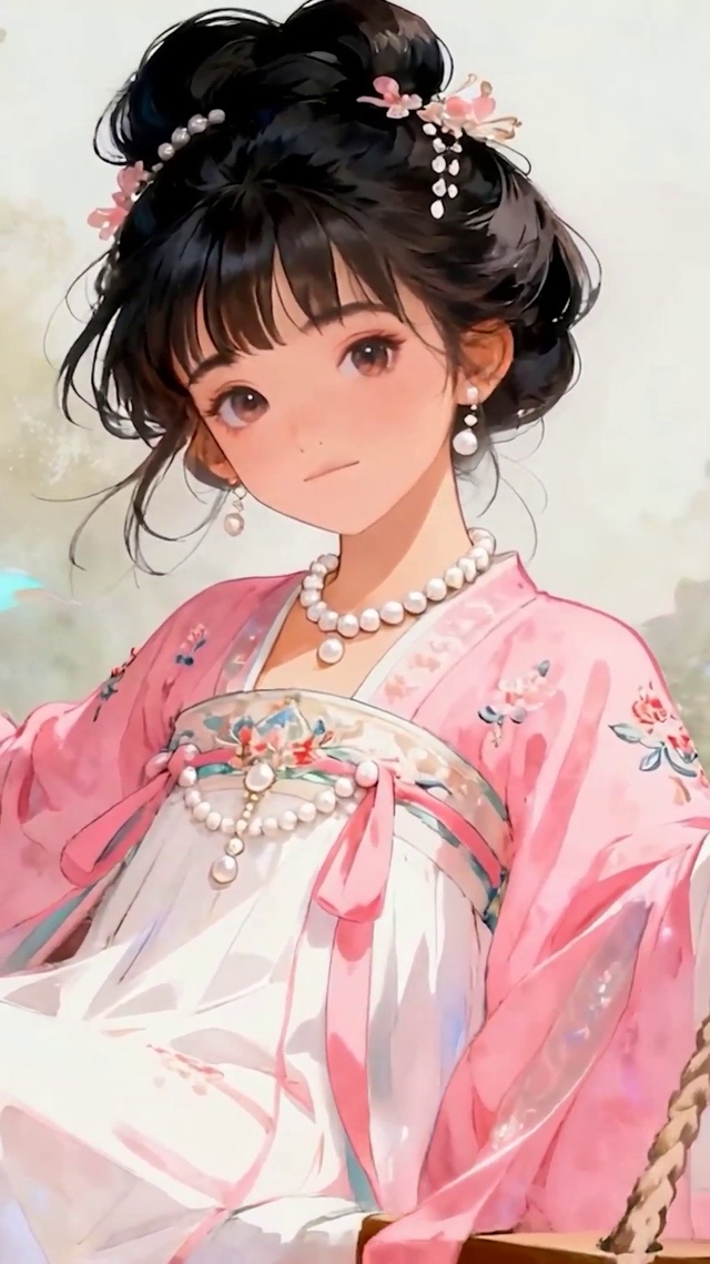 荡秋千古风女孩
