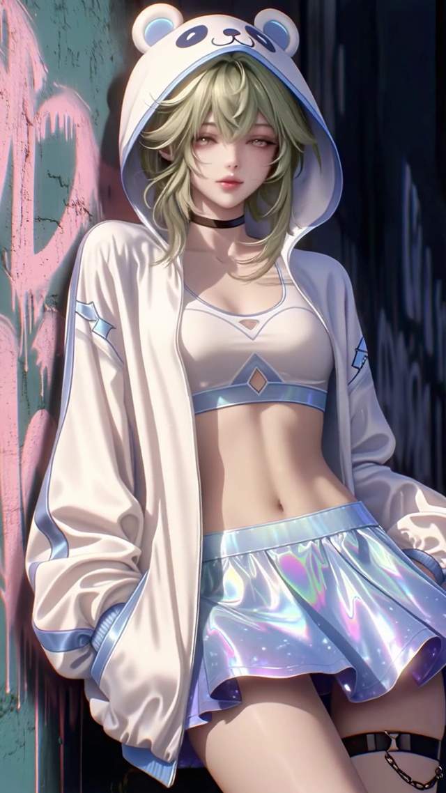 街头甜酷涂鸦少女