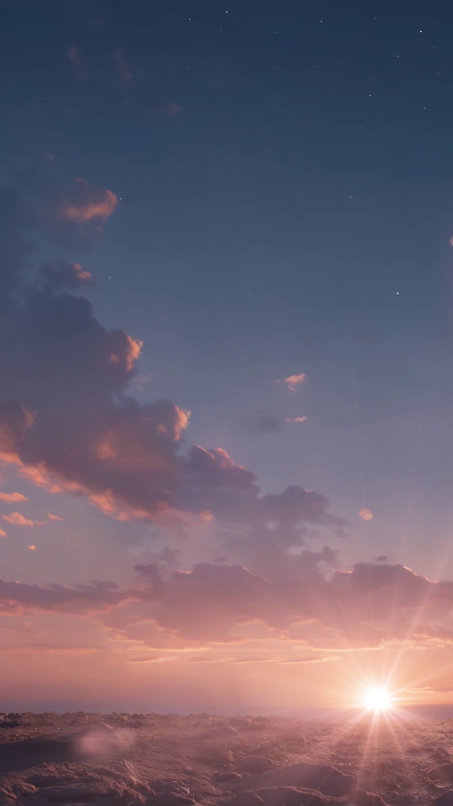 治愈黄昏心型云朵