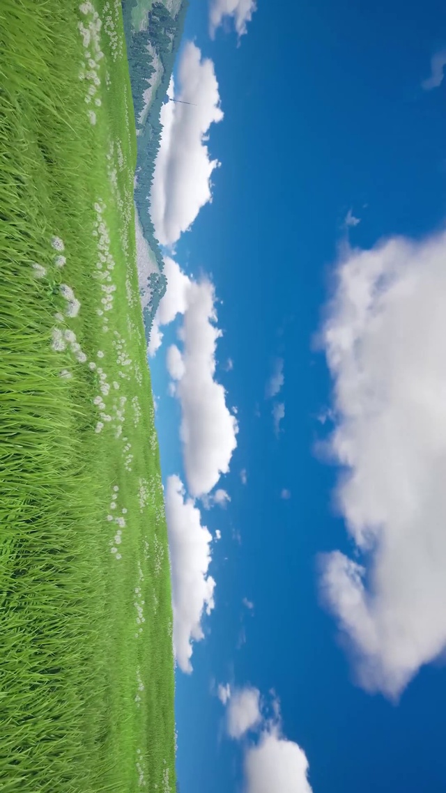 自然蓝天绿色草地