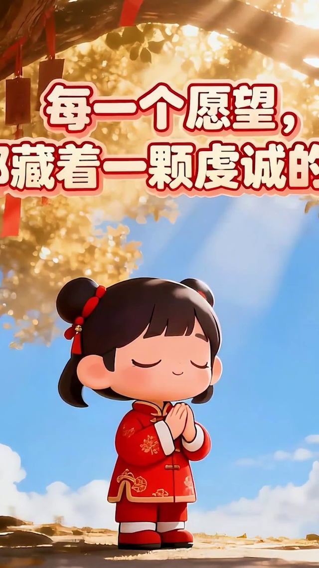 树下许愿的女孩