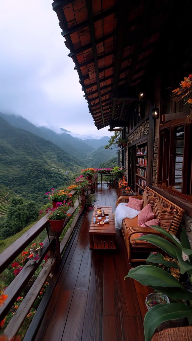 山间阳台美景