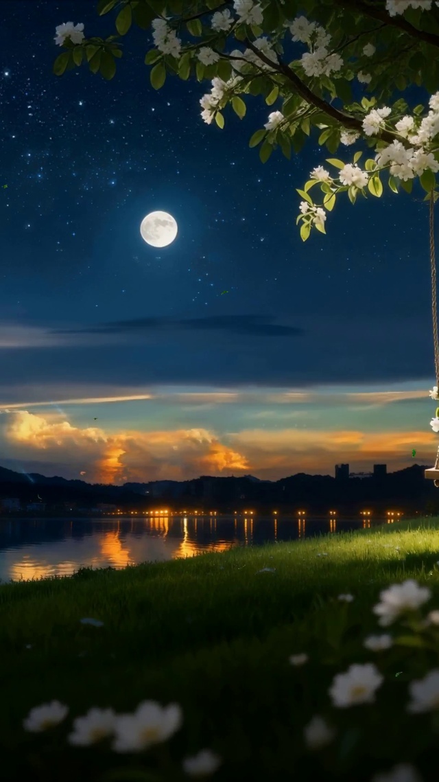 夜景树木绿景