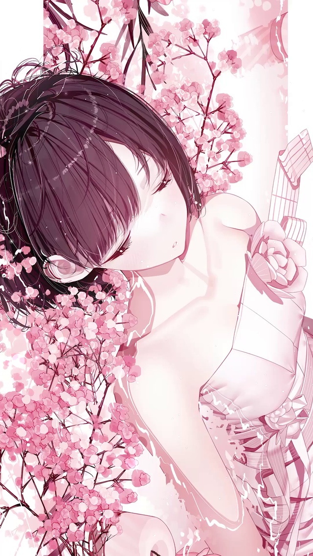 粉嫩花丛少女