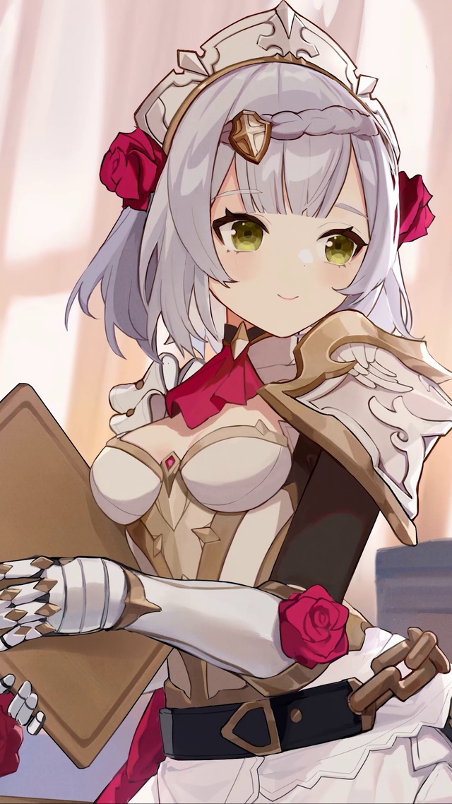 原神诺艾尔生日贺图，B站up,风易微凉，下载更多清晰度壁纸！！！！！