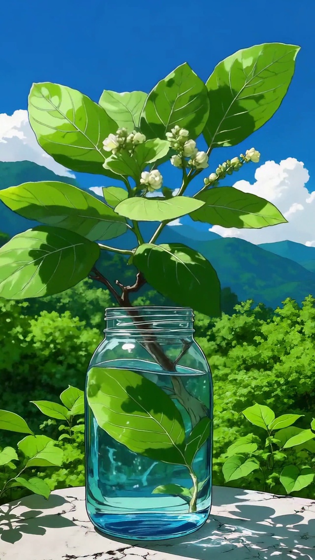 清新治愈山间河谷绿植风光