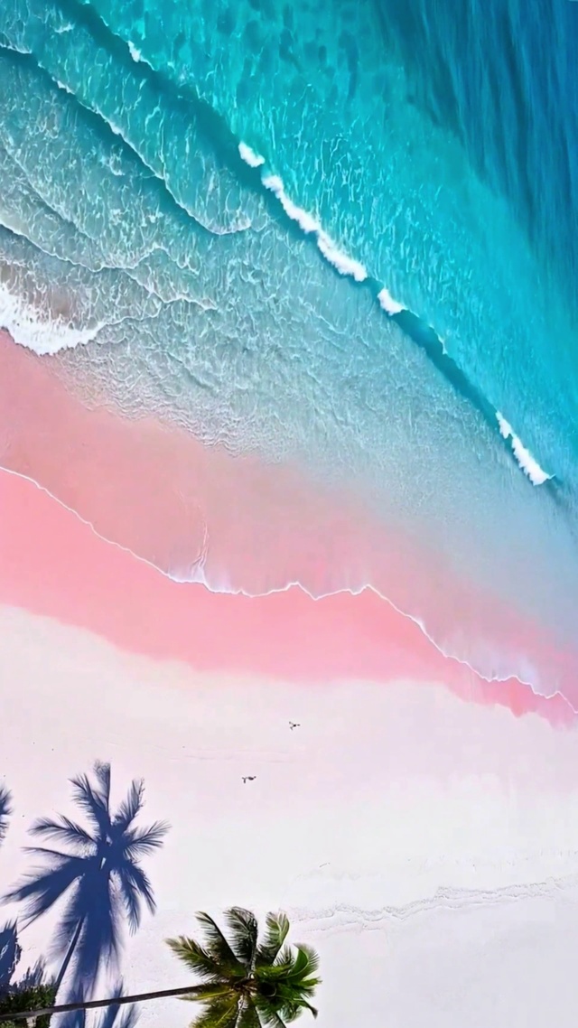 治愈沙滩海浪4K