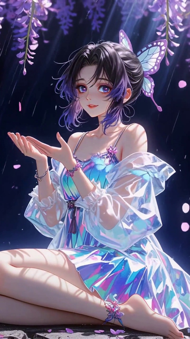 紫藤雨下蝴蝶忍
