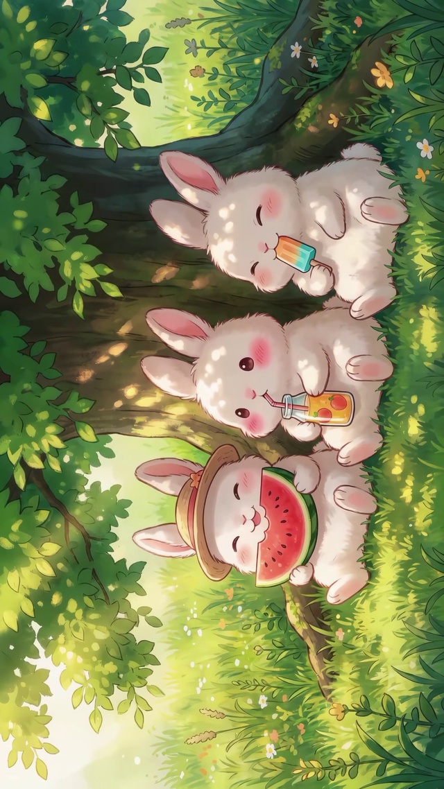 萌兔夏日午后
