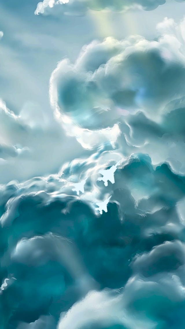 穿越云层的飞机战队