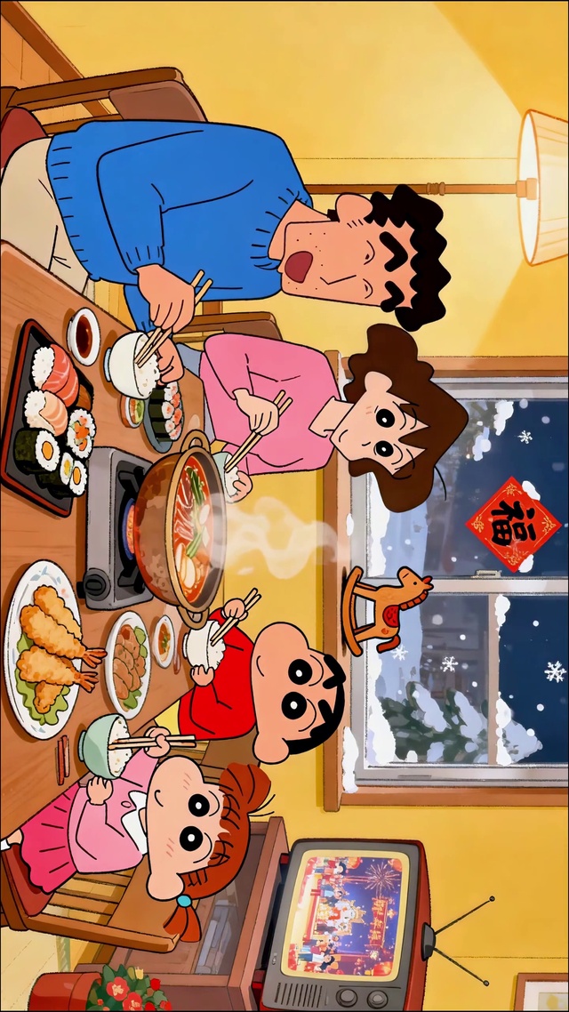 小新一家团圆夜