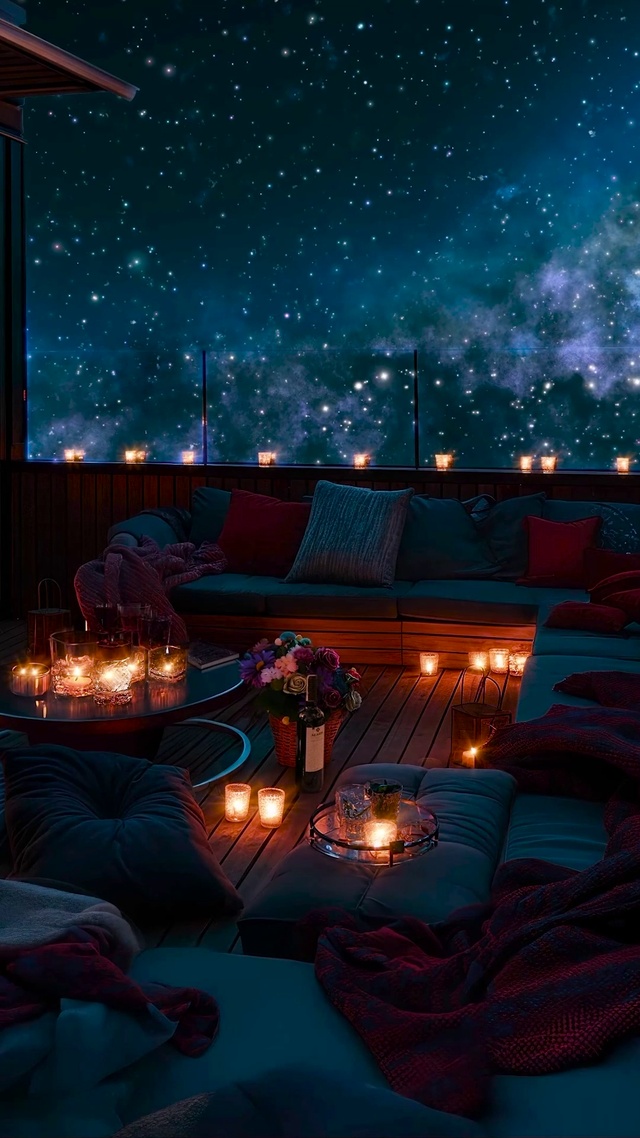 唯美星空小屋天台
