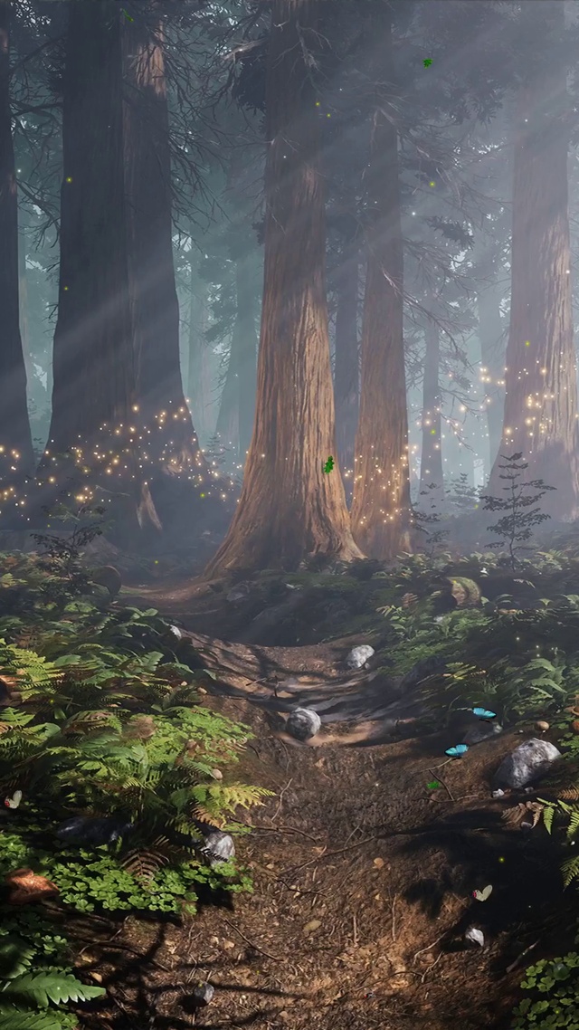 唯美治愈森林萤火虫
