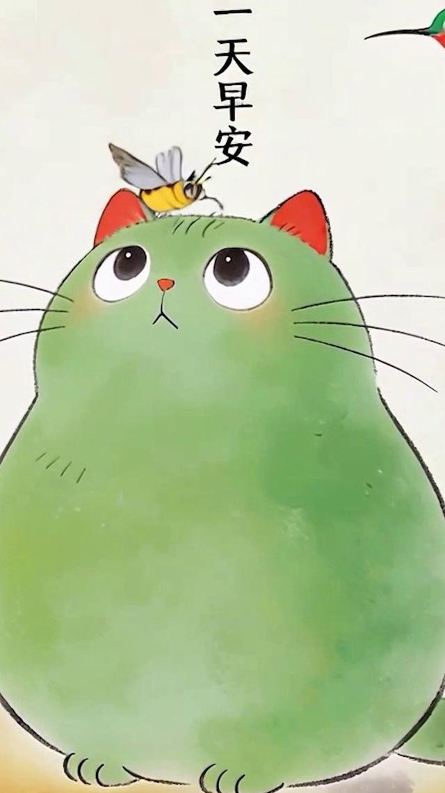 可爱猫咪早安