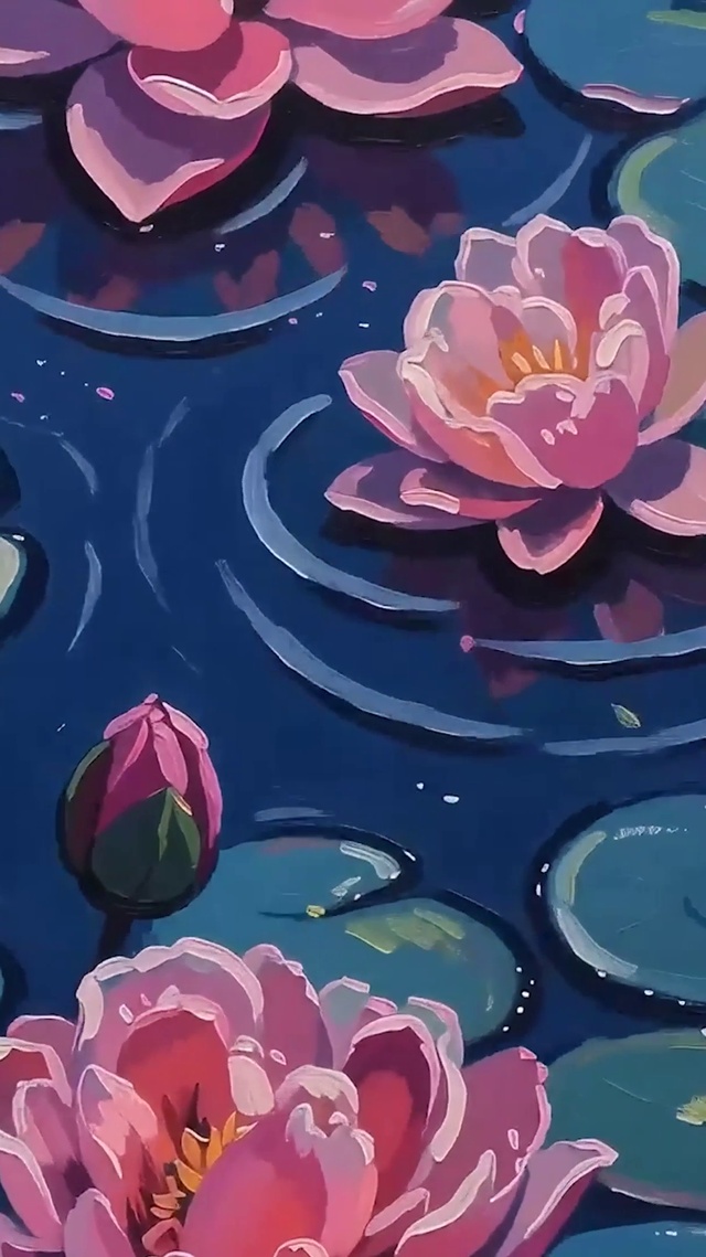 护眼池塘荷花桌面主题