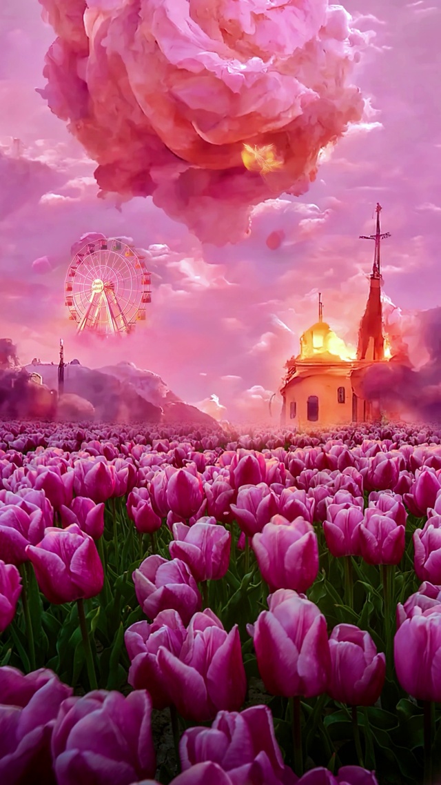 玫瑰云城堡花海