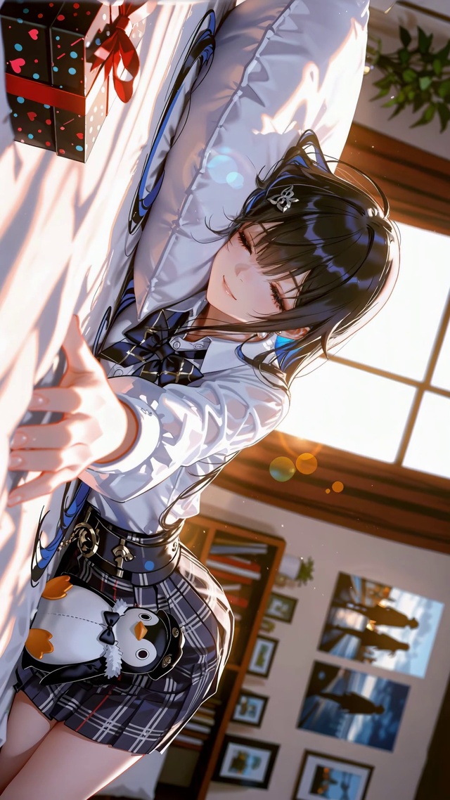 午后阳光里的校服少女