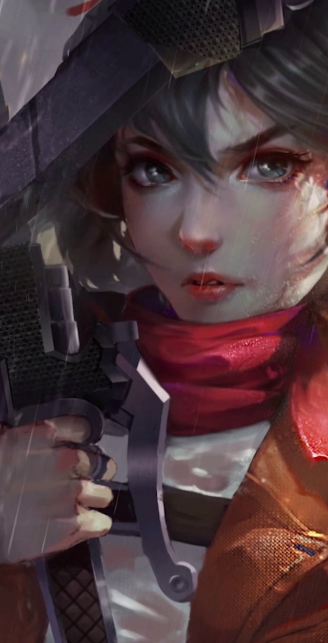 进击的巨人三笠3d帅气举剑