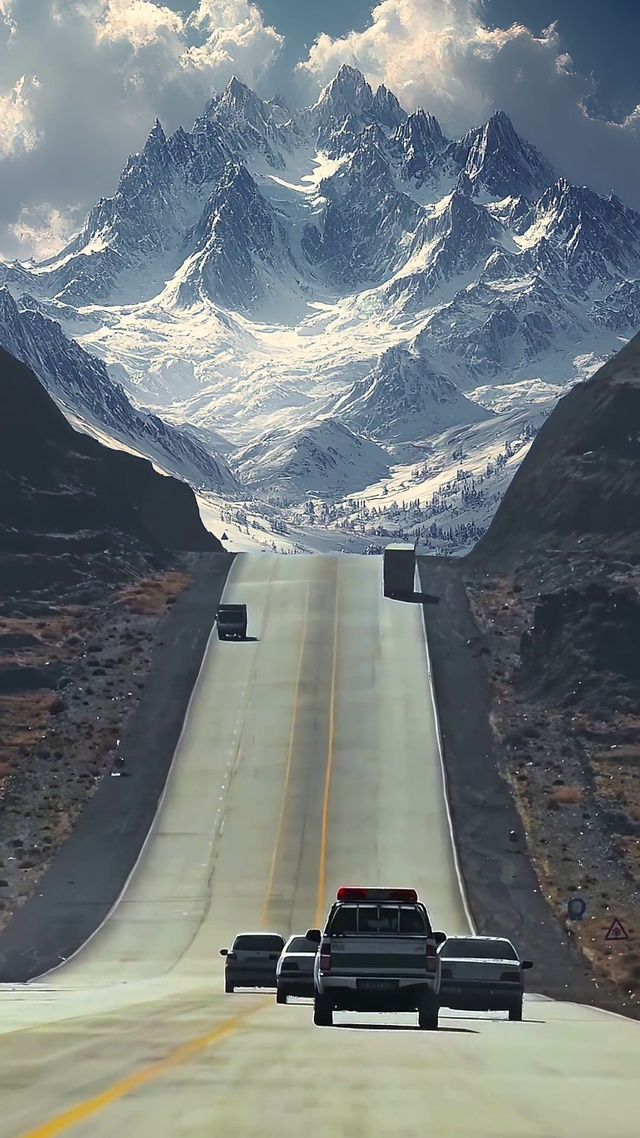 公路雪山