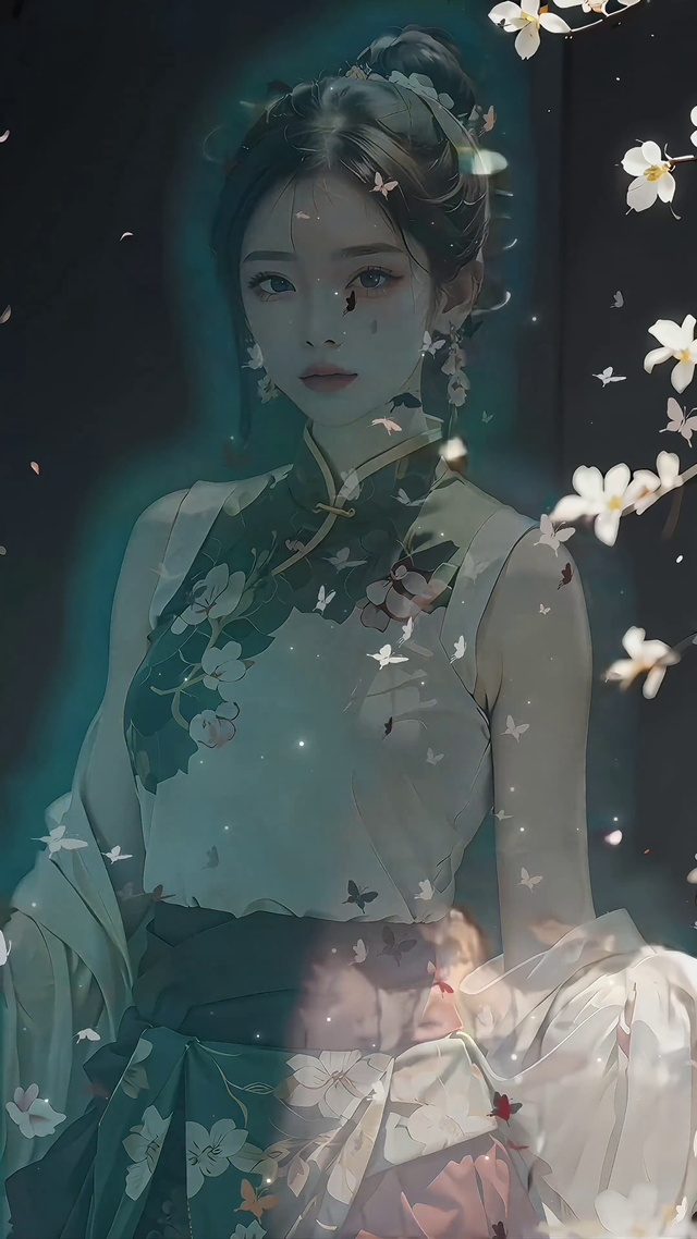 美女变蝴蝶4k壁纸