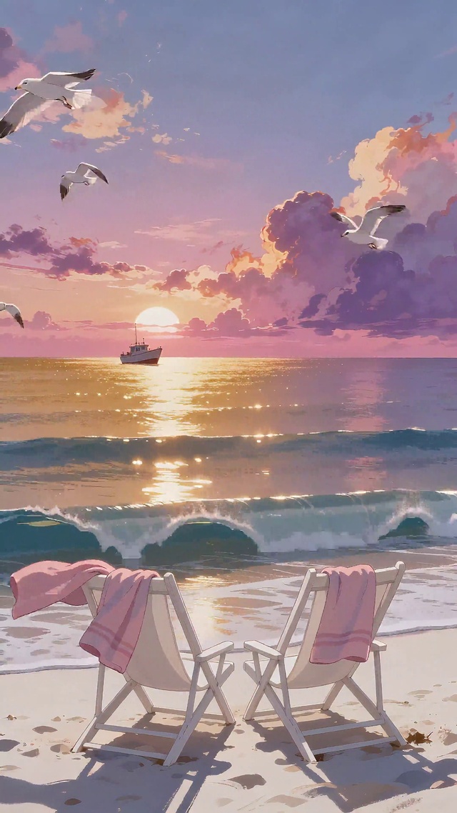 海边夕阳