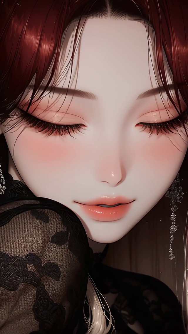 御姐风红发美女