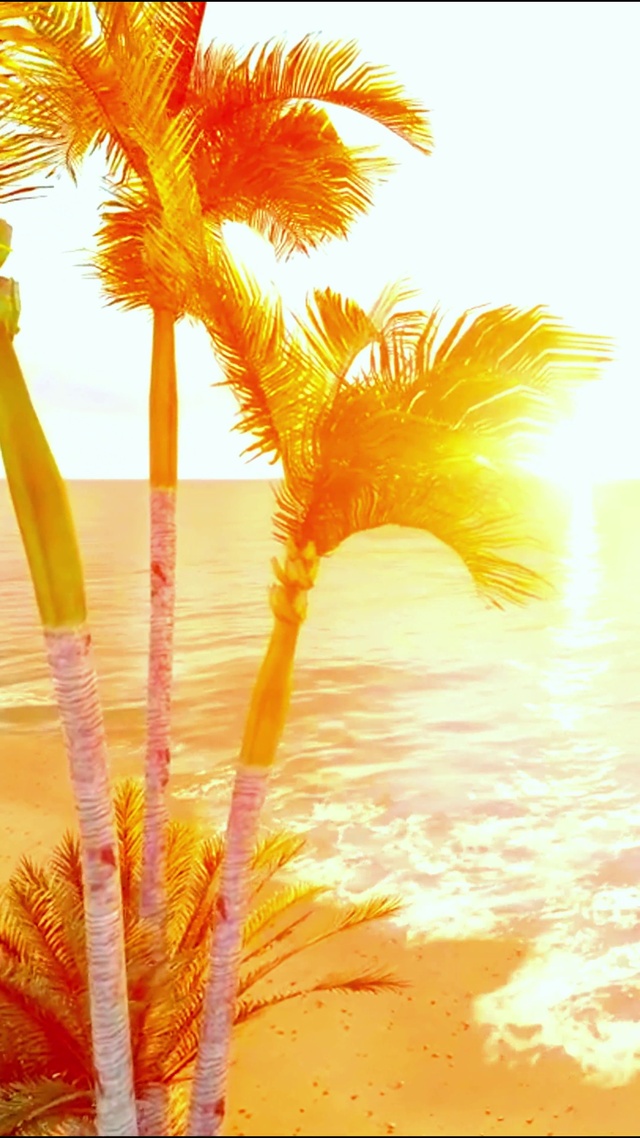 4K唯美夕阳海滩