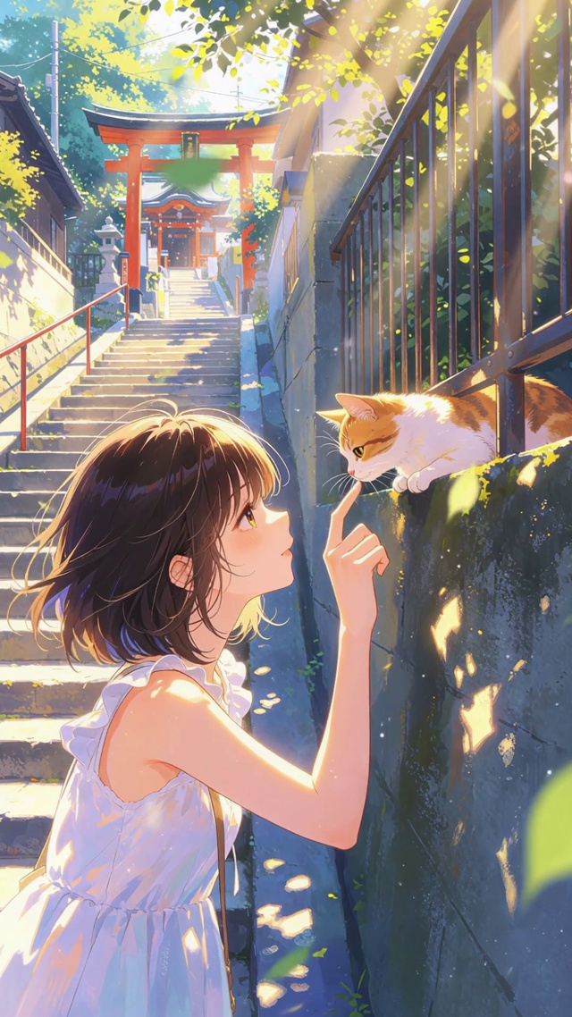 女孩和猫咪