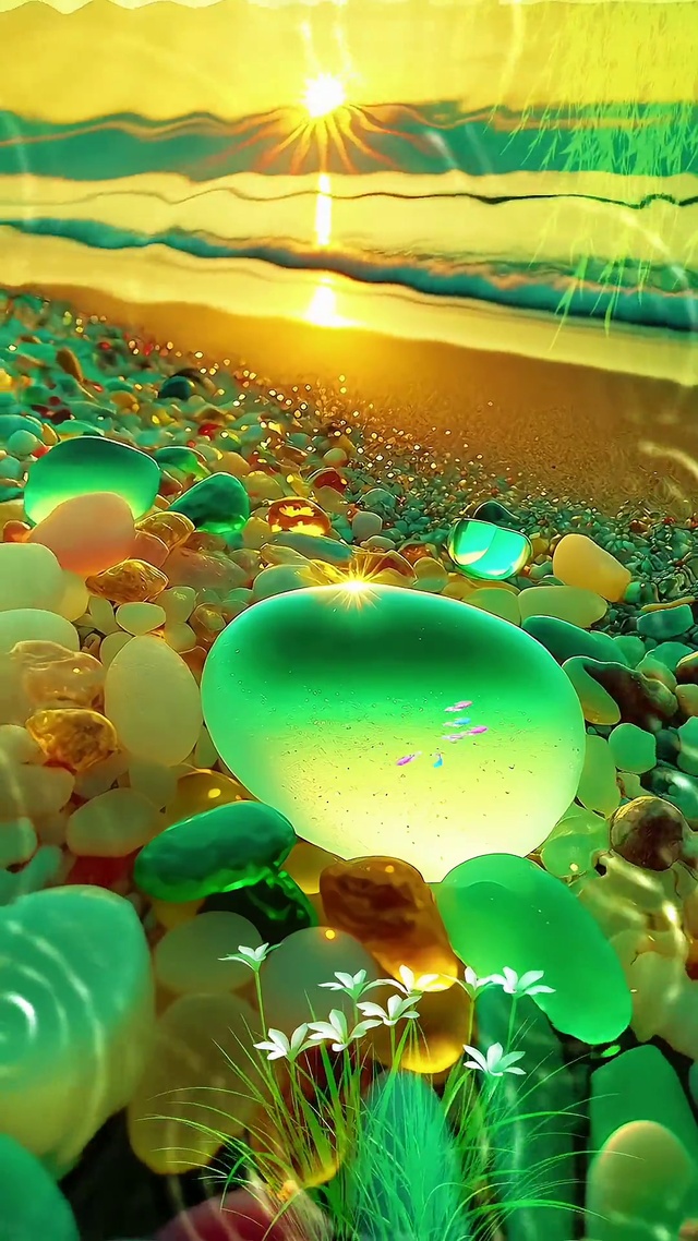梦幻海滩七彩石
