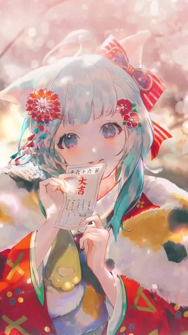 大吉祈福少女可爱萌萌清纯猫耳娘