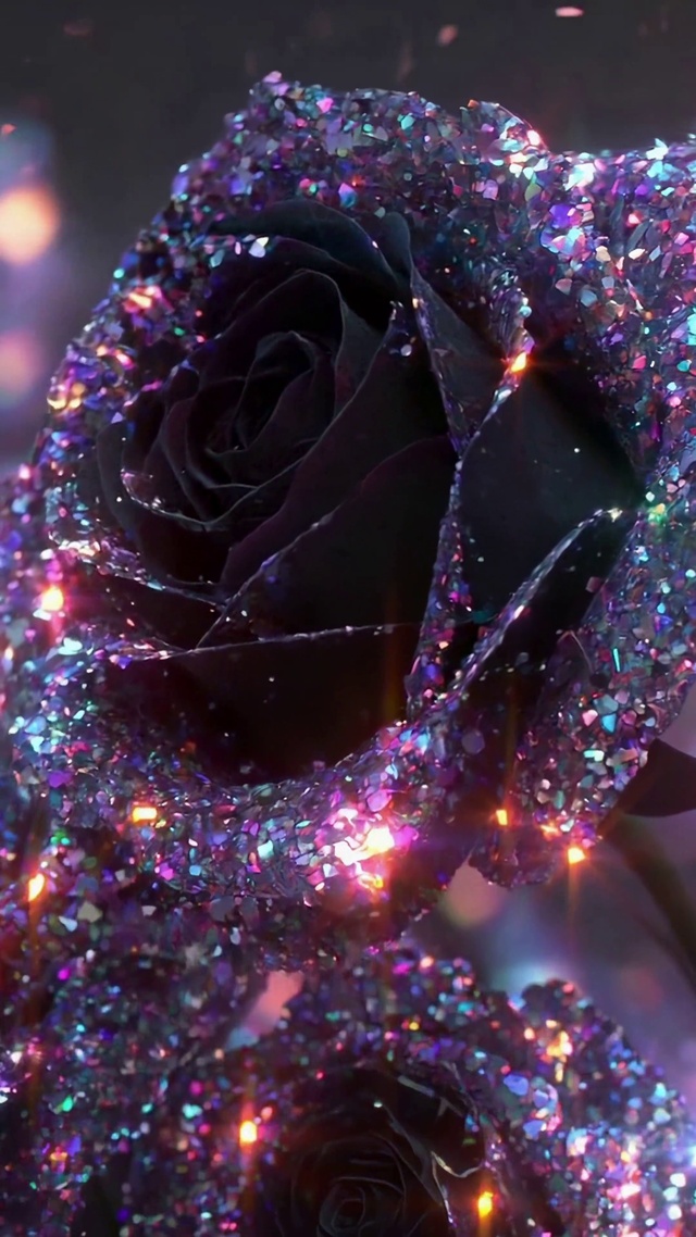 炫彩闪钻黑玫瑰