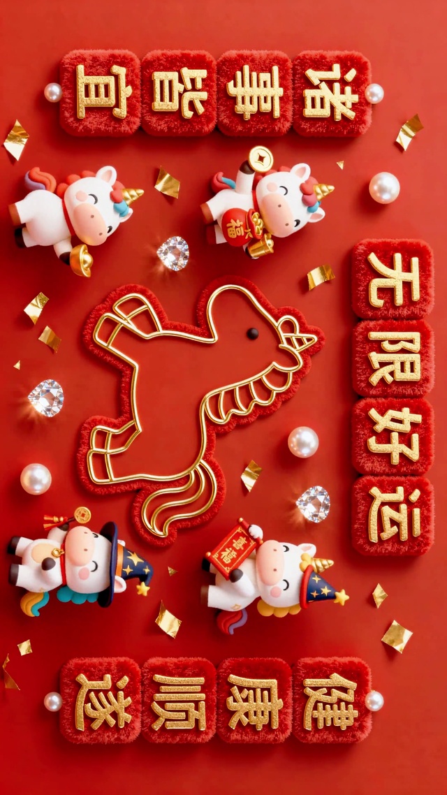 可爱马年无限好运喜庆祝福