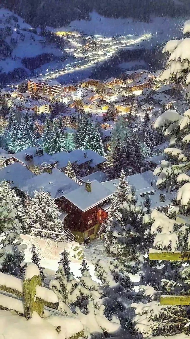 唯美瑞士下雪壁纸