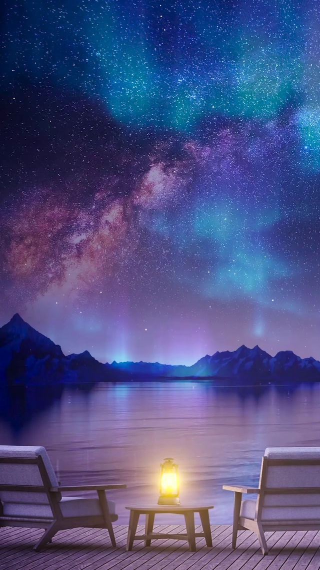 惬意的夜晚湖