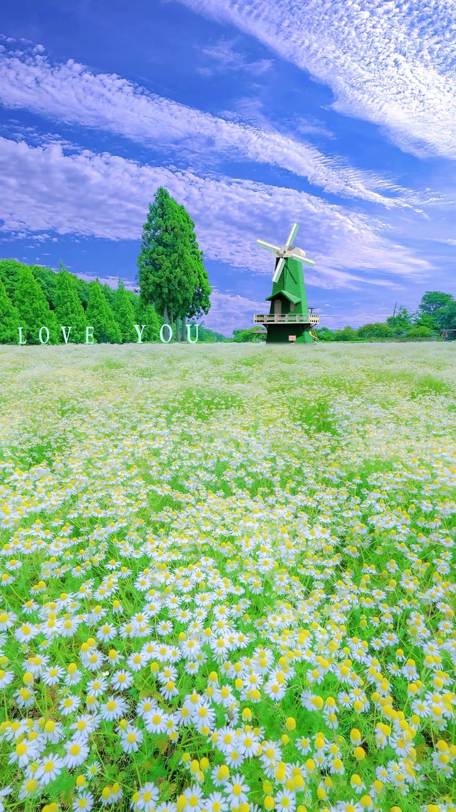 蓝天白云小雏菊