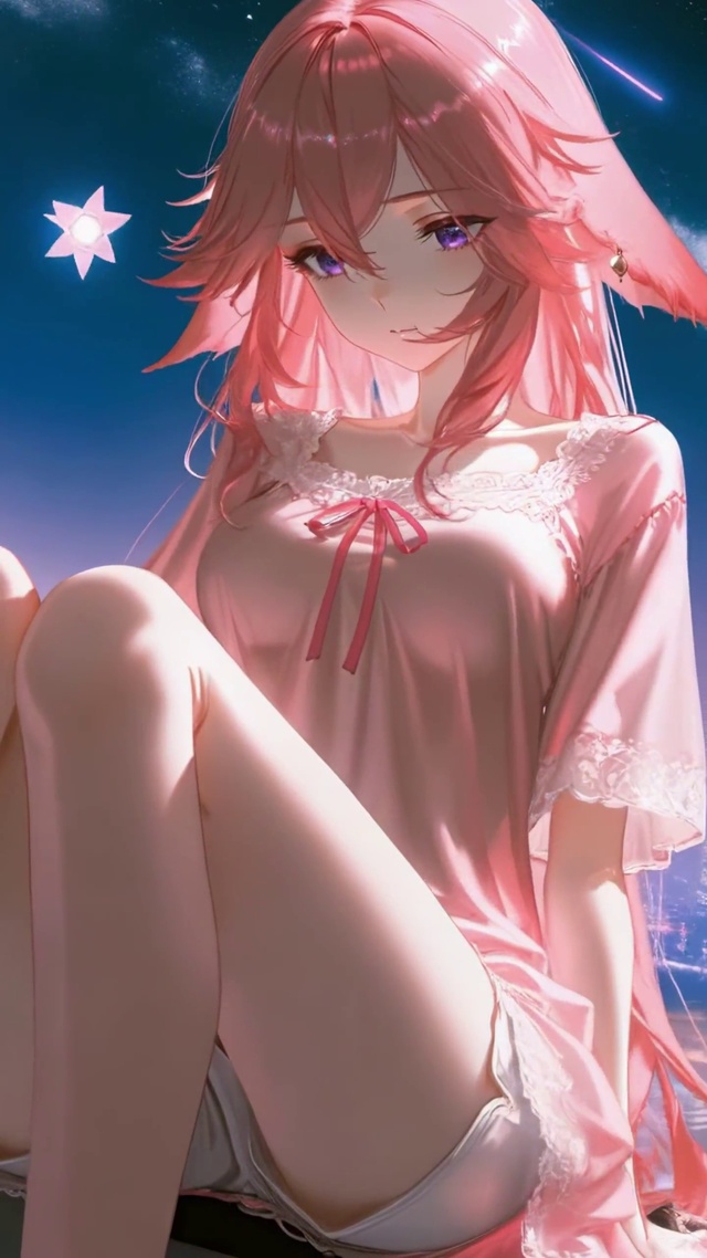 夜景窗边睡衣神子