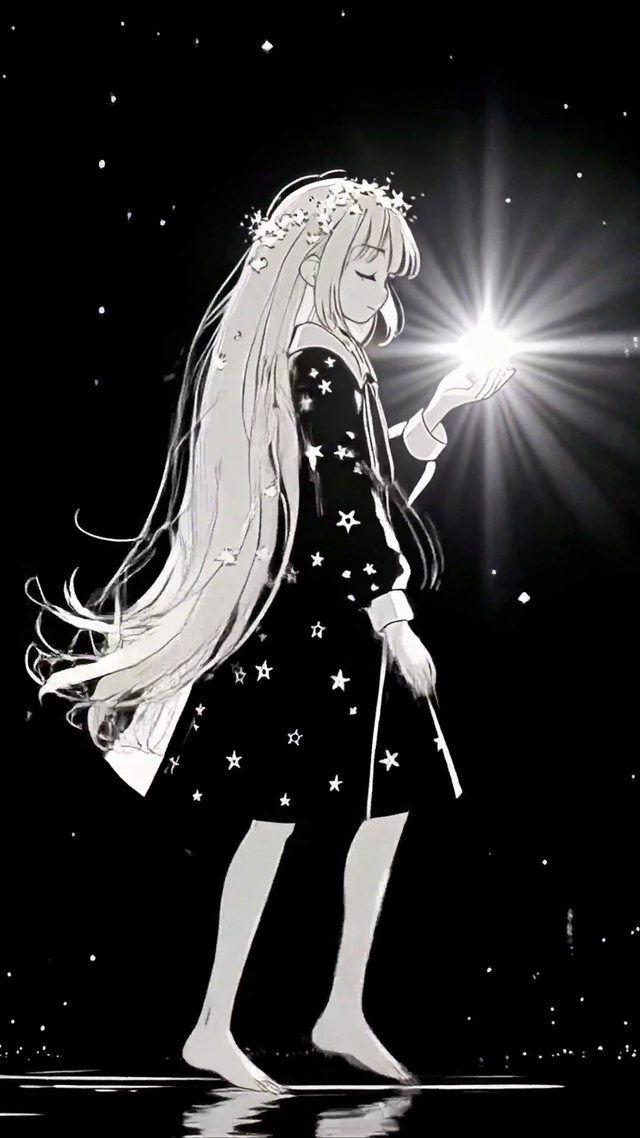黑白色持星旅行者