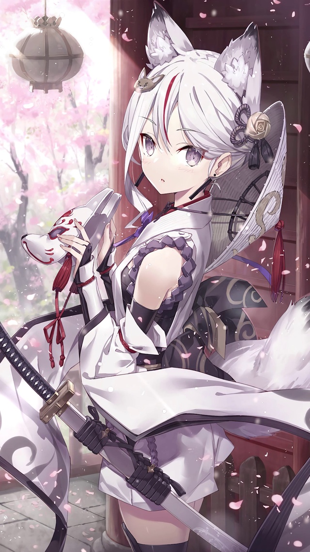 白狐武士少女