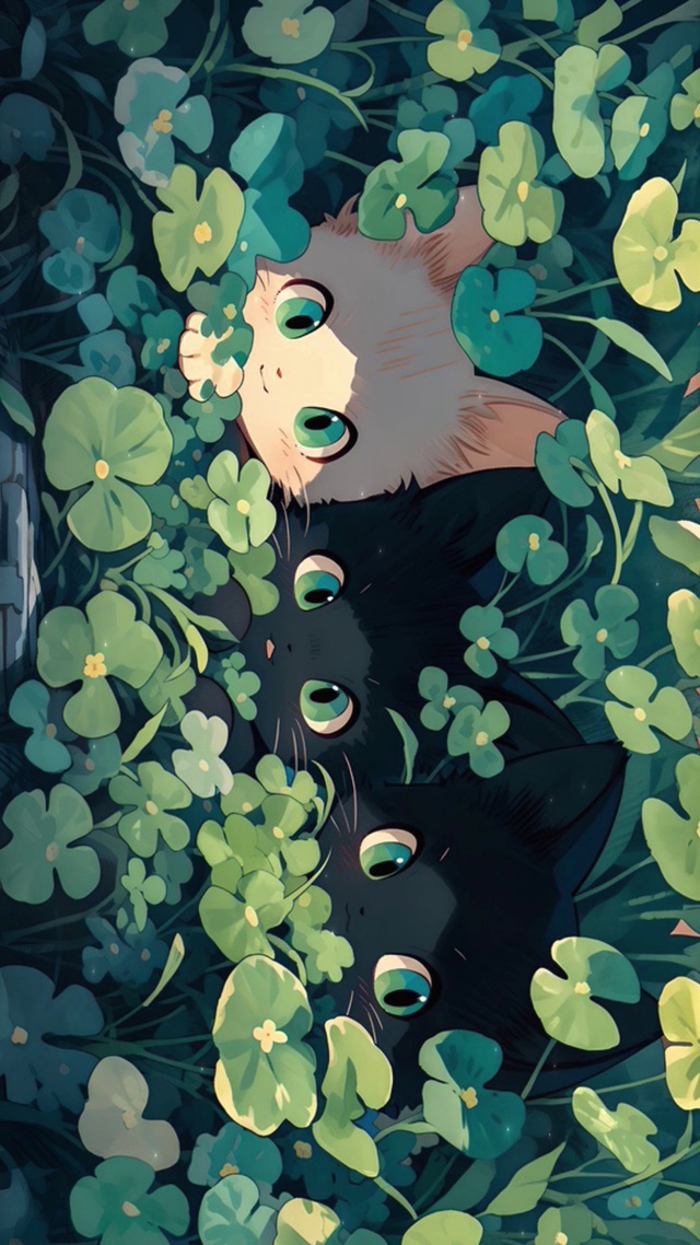 4K 草丛猫咪