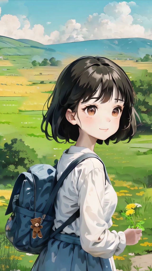 治愈可爱JK背包少女