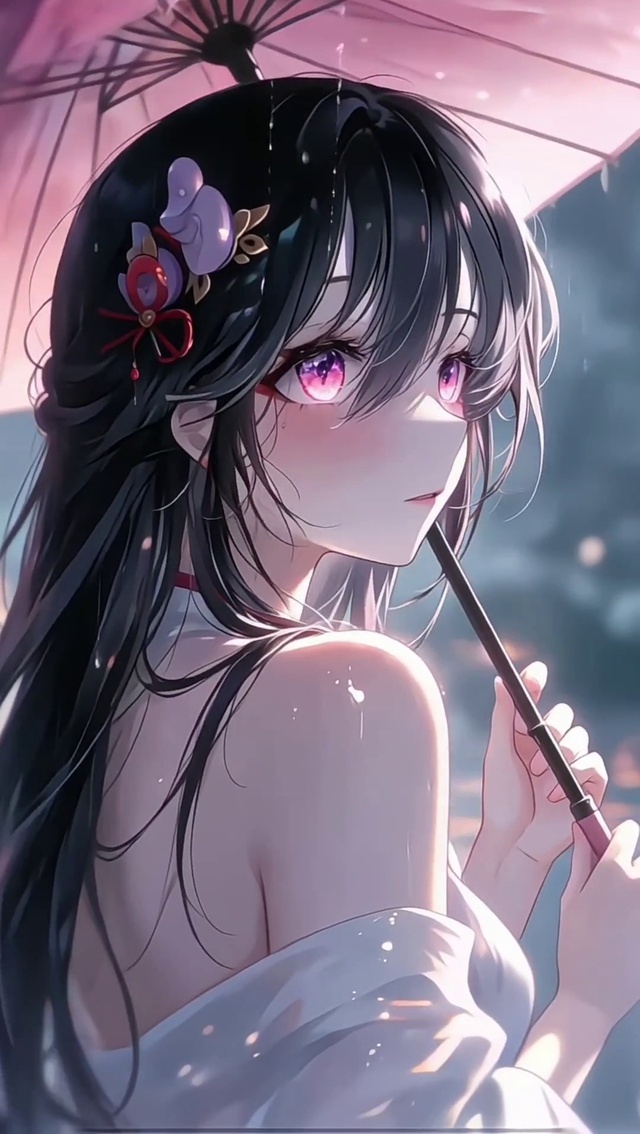 红伞听雨