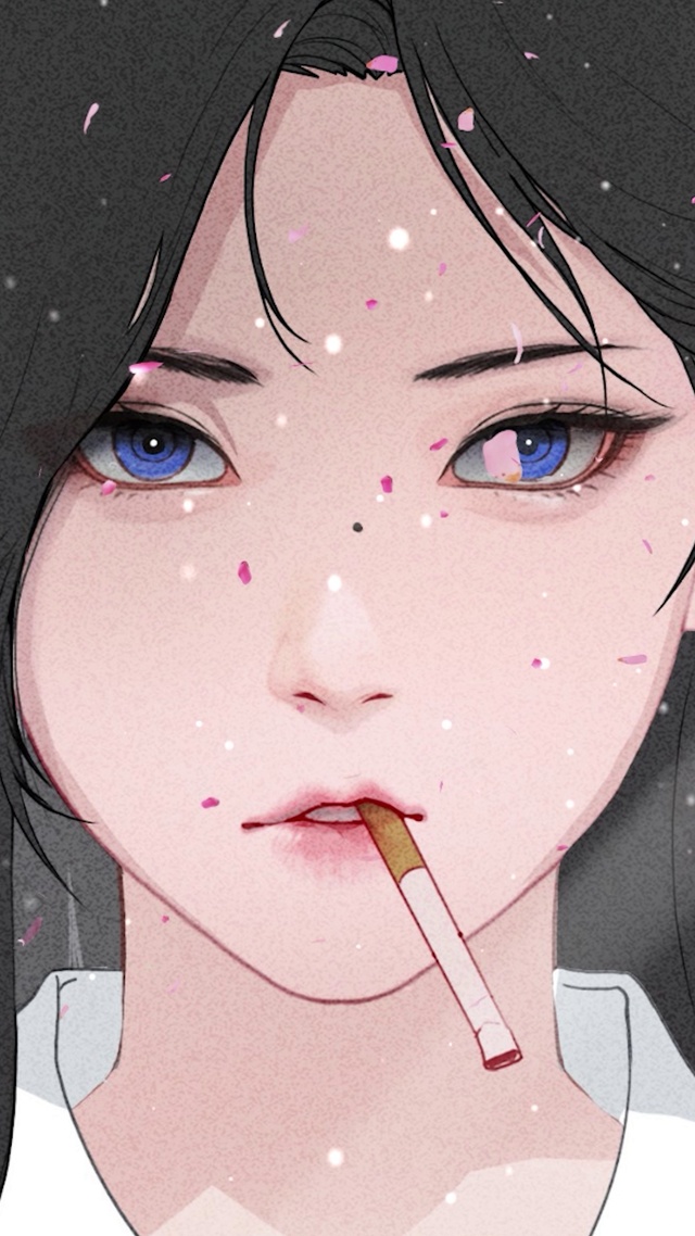 抽烟的女孩
